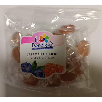 CARAMELLE RIPIENE AL MIELE E MIRTILLO 100 G
