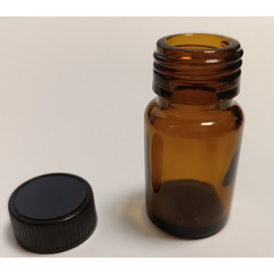 Vasetto vetro giallo per pappa reale 15 cc , tappo a vite