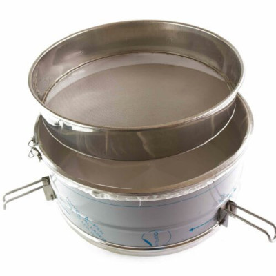 Filtro doppio grande, con sacco nylon e prefiltro, per 200-400 kg, inox