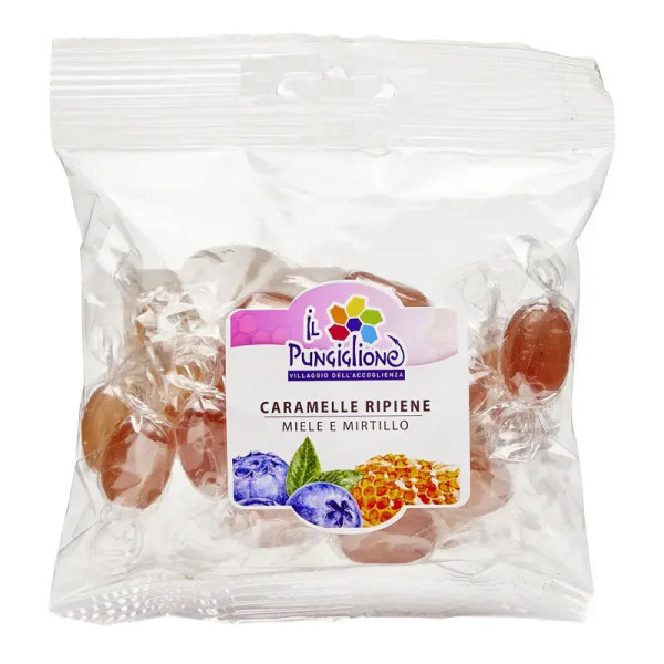 CARAMELLE RIPIENE AL MIELE E MIRTILLO 100 G