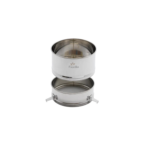 Filtro doppio grande, con sacco nylon e prefiltro, per 200-400 kg, inox