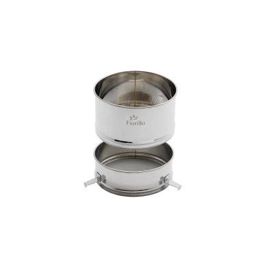 Filtro doppio piccolo con sacco nylon e prefiltro, per 50-100 kg, inox