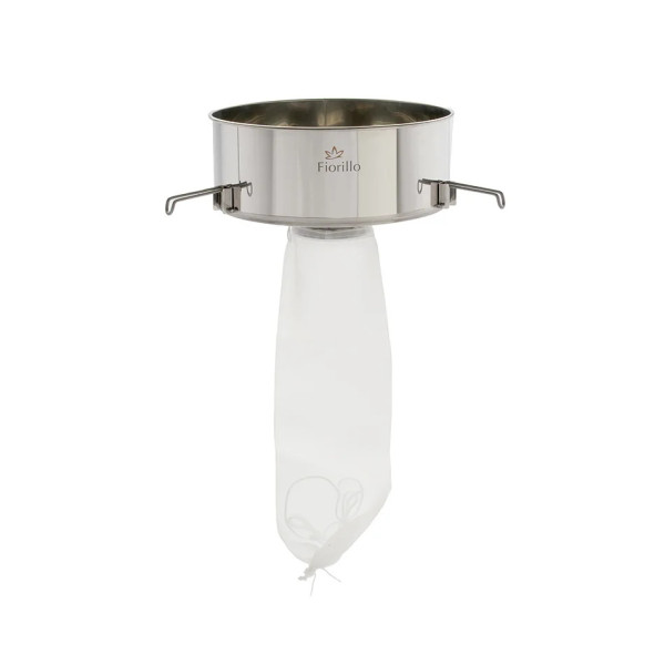Filtro a tramoggia piccolo con sacco nylon, per maturatori 50-100 kg, inox