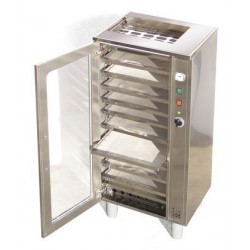 Essiccatoio per polline ad armadietto inox con 10 cassettini in rete inox estraibili