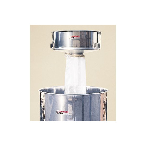 Filtro a tramoggia piccolo con sacco nylon, per maturatori 50-100 kg, inox